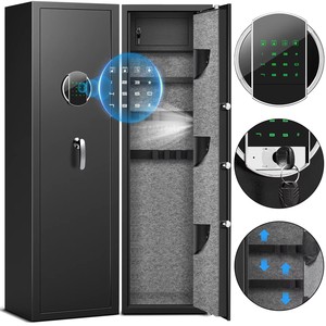Caja Fuerte de Acero Laminado en Frío, Montaje en Pared, con Cerradura Electrónica Digital y de Llave, Almacenamiento de Artículos Defensivos, Bóveda Resistente con Capacidad para 5-6 Armas - Product Image 1
