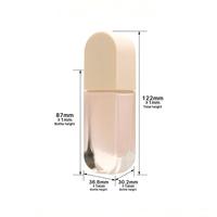 Bouteille en verre ronde transparente vide de 30 ml avec pompe à lotion et impression sérigraphique pour sérum de soin de la peau, logo personnalisé