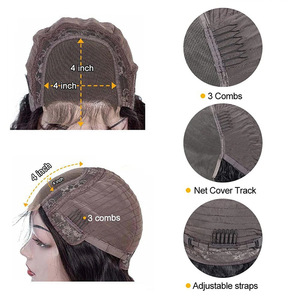 Vente en gros directe OEM ODM Usine source Perruque bordeaux pour femme, cheveux longs raides avec raie au milieu, coupe bob allongée - Product Image 2