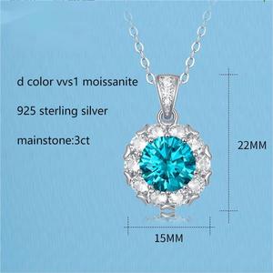 <span class=keywords><strong>Collana</strong></span> in argento Sterling 925 Moissanite in stile <span class=keywords><strong>Tiffany</strong></span> con rodio - Product Image 4