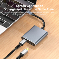 Hub USB-C 2-en-1 8K 60Hz avec sortie vidéo et charge PD 100W pour lunettes AR, téléphone, tablette, ordinateur portable et moniteur