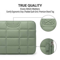 Ensemble de housses matelassées pour ordinateur portable vert sauge, sacoche rembourrée pour ordinateur avec pochette à accessoires pour ordinateurs portables de 13 à 16 pouces, personnalisable avec logo d'entreprise