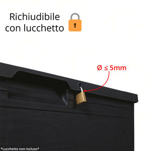 Boîte de rangement en plastique effet bois Woody 160 litres, grande, anthracite foncé, polyvalente pour une utilisation intérieure et extérieure - Product Image 4