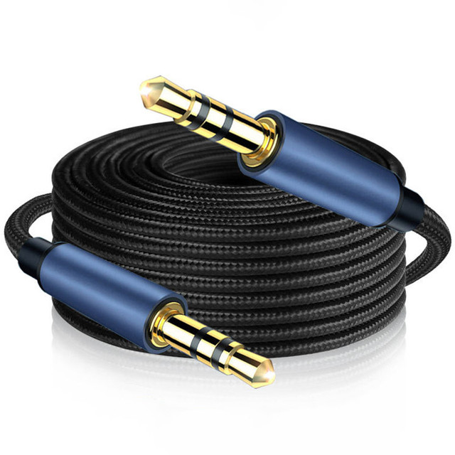 High Quality 3.5mm Audio Video Nylon Braided Cable Gold Plated Speaker Cable AUX for Microphone Car Computer