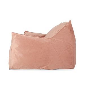 DB Fila Velveteen 2-Seater Pink Oversized <b>Bean</b> <b>Bag</b> Sofa Chair Modern European Design with Comfortable Armrests and Foam <b>Fill</b> - Product Image 3