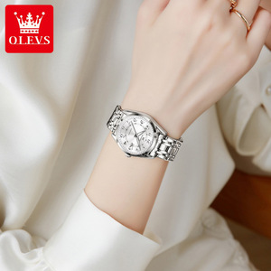 Olevs 3666 da donna <span class=keywords><strong>orologio</strong></span> al quarzo doppio calendario impermeabile signore luminoso mani orologi da polso eleganti di lusso orologi da donna - Product Image 2