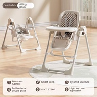 Chaise haute électrique 2 en 1 pour bébé, chaise berçante, hauteur réglable avec roulettes, chaise d'alimentation multifonctionnelle pour bébé de 6 mois et plus