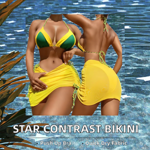 Traje de Baño de Dos Piezas King Mcgreen Star Push Up, Sujetador Sexy con Cordones en el Hombro, Tanga <span class=keywords><strong>Bikini</strong></span> de Secado Rápido para Mujer - Product Image 2