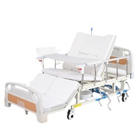 Lit médical manuel Junfu, tête et pieds entièrement incurvés en ABS, avec dossier réglable pour patients et personnes âgées