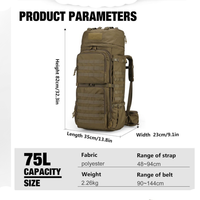Sac à dos tactique imperméable pour la randonnée, sac de voyage extérieur avec housse de pluie, sangle réglable, vert olive