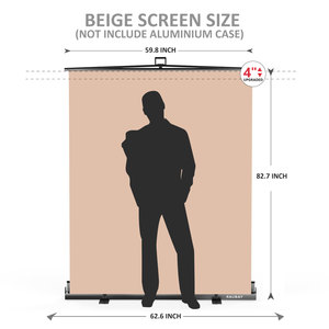RAUBAY 59.8x82.7in Wrinkle Resistant Anti-Glare Collapsible Beige Screen Backdrop Portable Retractable Background - Product Image 2