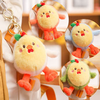 10-15cm Pluche Sleutelhanger Knuffeldier Hangertje met Parelketting Zachte Cartoon Fruitvormige Sleutelring voor Tas Charm Groothandel