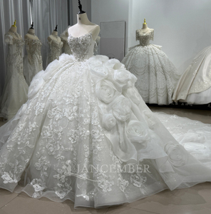 XS207แจนเซมเบอร์เดรสไร้สายสำหรับผู้หญิงชุดเดรสงานเลี้ยงสำหรับงานแต่งงานลายดอกไม้3D มาใหม่ - Product Image 3