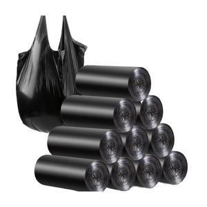 Đen Heavy Duty dây rút dùng một lần Túi rác cuộn, Thùng rác nhựa túi rác, tái chế túi rác bán buôn - Product Image 5