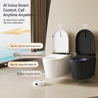 WC intelligent suspendu à commande vocale IA, avec siphon en P, auto-nettoyant, mural, avec bidet intégré et fonction automatique