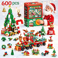 Nouvel ensemble de blocs de construction de Noël Père Noël, capsule surprise amusante à faire soi-même pour les fêtes, 24 pièces