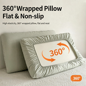 Taie d'oreiller 100 % coton, entièrement enveloppante, housse de coussin <span class=keywords><strong>tout</strong></span> compris <span class=keywords><strong>pour</strong></span> usage domestique en dortoir individuel - Product Image 4