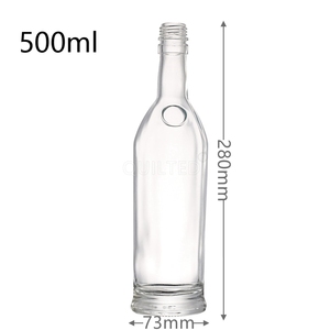 Botella de Vidrio Blanco Cristalino de 500 ml, la Más Vendida, para Ginebra, Whisky, Vodka, <span class=keywords><strong>Ron</strong></span> y Otros Licores - Product Image 1