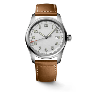 Montre mécanique automatique noire mate avec cadran arabe lumineux et bracelet en cuir pour homme Longinesing - Product Image 3