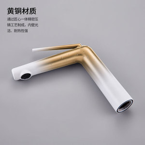 Copper Basin Faucet Single Handle <b>Deck</b> Mounted Single Hole Ceramic Valve Core For Bathroom Toilet Hot Cold Water Mixing - Product Image 2