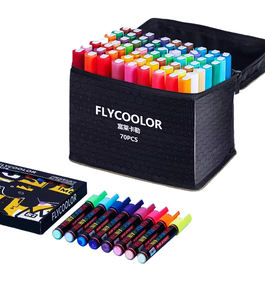 Juego de marcadores de pintura acrílica Flycoolor OEM de 72 colores superiores 50 normales + 8 purpurina + 8 metálicos + 6 dorados para artistas - Product Image 1