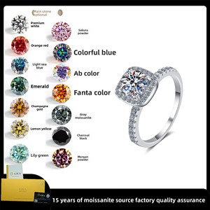Anillo de Aniversario Clásico Certificado Xiaohongshu S925 de Plata con Diamante Moissanita de 1/2 Quilate Chapado en Rodio para Niñas, Diseño Princesa - Product Image 3