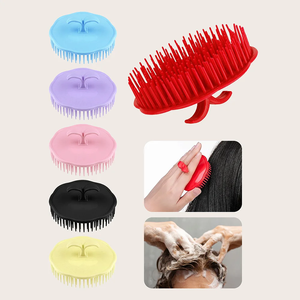 Brosse à main en silicone pour tête, soin propre, racine des cheveux, démangeaisons du cuir chevelu, peigne de douche, brosse à shampoing - Product Image 6