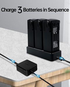 Mavic <span class=keywords><strong>3</strong></span>ชุดโดรนแบตเตอรี่<span class=keywords><strong>3</strong></span>-Bank ฮับชาร์จ100W สำหรับ DJI Mavic <span class=keywords><strong>3</strong></span>แบตเตอรี่เที่ยวบิน - Product Image 3