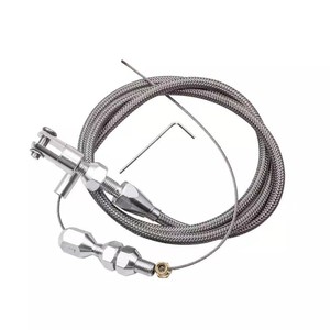 Throttle Cable <b>Kit</b> 36 Inch Braided For 1997-2007 Chevrolet <b>Models</b> Aluminum Silver Replacement Part D2141 - Product Image 1