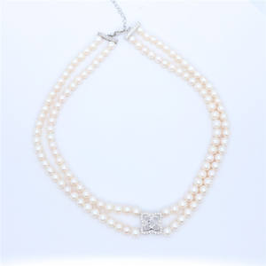 Collar de perlas de agua dulce de plata 925 de alta calidad Diseño fino para fiesta o regalo Perlas naturales de agua dulce - Product Image 1