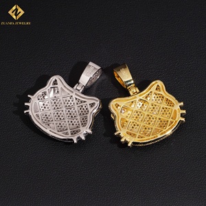 Colgante de Moissanita con Diseño de Gato Personalizado, Chapado en Oro de 18K, Amuleto de Dibujos Animados, Certificado GRA, Joyería Temática Adorable, Regalo - Product Image 5