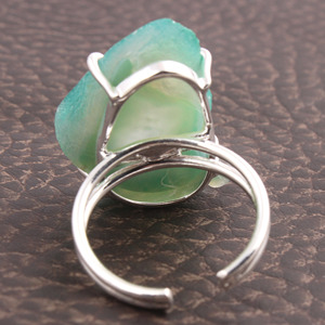 Anillo de plata de primera ley con forma de gota para mujer, sortija, plata esterlina, color verde Natural, estilo lujoso, hecho a mano - Product Image 3