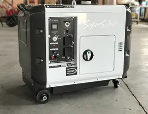 Generator daya Diesel portabel Super senyap, generator diesel elektrik mulai 220V, 5KVA 6KVA