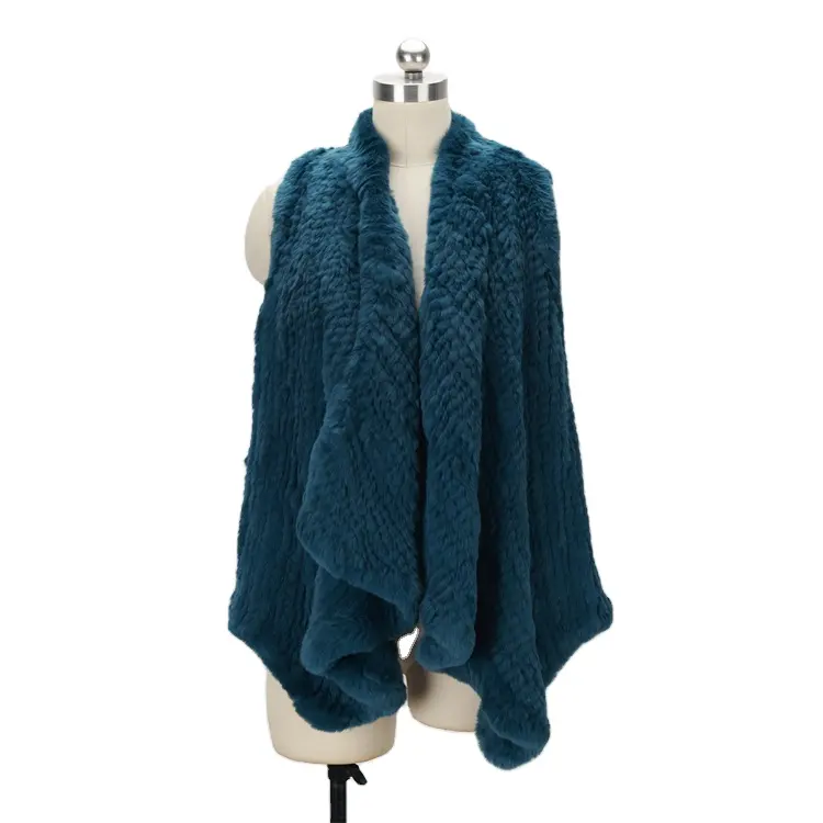 Furred Vests Winter Green 100% Real Rabbit Fur Women Jacket Women Coats For Ladies