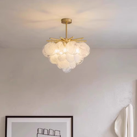 Lustre en verre givré et cristal LED pour chambre à coucher, salon, villa, design tendance