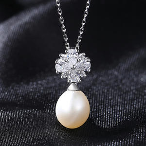 สร้อยคอจี้มุกน้ำจืดเงินแท้ S925 สไตล์คลาสสิก ประดับเพชรซิคอน สำหรับผู้หญิง แฟชั่นทันสมัย เหมาะสำหรับใส่ทำงาน - Product Image 5