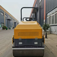 Compacteur vibrant à double tambour, à poussée manuelle, avec siège de conduite, diesel