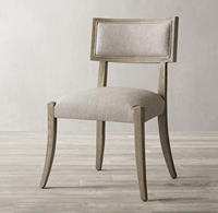 Chaise de salle à manger moderne de style américain Rhoohill, couleur personnalisée, en bois de chêne blanc avec tissu en lin, pour l'intérieur