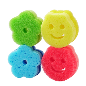 Éponges pour le nettoyage de la vaisselle Éponges pour le <span class=keywords><strong>visage</strong></span> souriant Éponges anti-rayures Produits de nettoyage de cuisine à haute mousse Éponge à récurer - Product Image 1