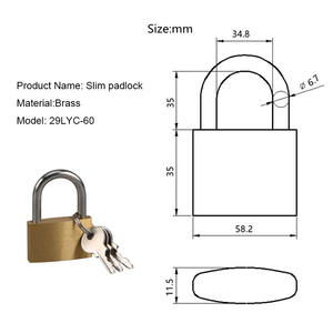 Candados con llave de alta seguridad pulidos duraderos de latón macizo de 20mm-60mm para equipaje, maletas, cajones LY - Product Image 6