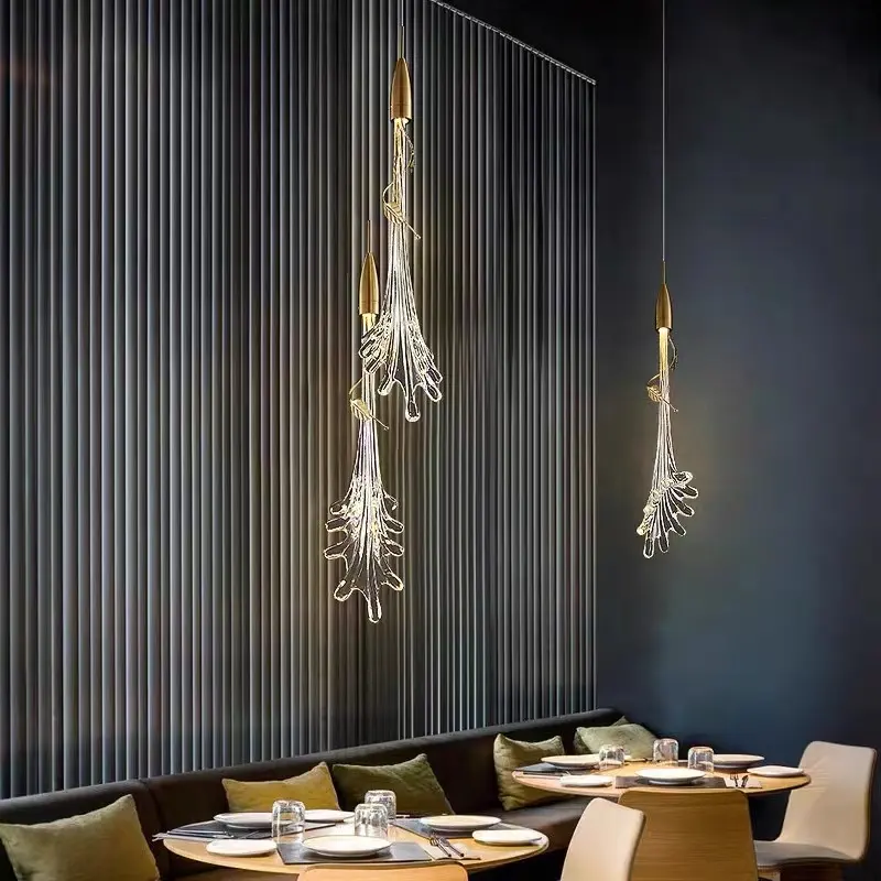 מותאם אישית מודרני אופנה אמנות זכוכית כוכב סוג דקורטיבי פרח תקרת אור למטה תליון מנורת עבור מלון לובי