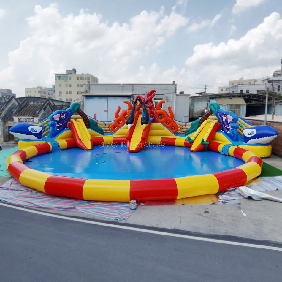 Детский и взрослый морской мир, гигантский надувной аквапарк с большой надувной горкой, надувной завод в Китае