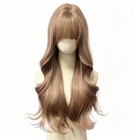 Extensions capillaires artificielles pour femme, style coréen, couleur claire, longues, ondulées, naturelles et volumineuses, pour usage quotidien