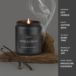 Candela Profumata Maschile in Barattolo Nero, Cera di Soia Naturale, Fragranza Minimalista <span class=keywords><strong>per</strong></span> la <span class=keywords><strong>Casa</strong></span>, Lunga Durata, Stoppino in Cotone, Regalo <span class=keywords><strong>per</strong></span> <span class=keywords><strong>Lui</strong></span>, Festa - Product Image 3