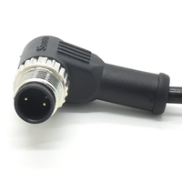 Connecteur M12 câble de soudage à 2 broches automatisation industrielle à angle droit mâle femelle prise étanche câble d'aviation câble de capteur M12