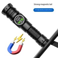Lampe torche laser blanche numérique transfrontalière, aimant de queue, lumière latérale rouge/blanche, lumière puissante multifonction.