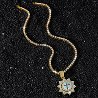 Nouveau Bijou Tendance Virale à la Mode : Pendentif Homme en Alliage de Zinc, Style Hip-Hop Streetwear, avec Portrait de Tournesol Personnalisé