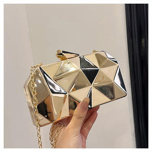 2026 New Fashion Ladies Designer Bags Irregular Rhombus Square Pattern Metal Chain <b>Clutch</b> Shoulder Bag - Product Image 1