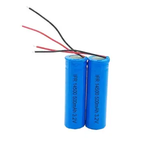 Rechargeable LiFePO4 Battery Ifr 14500 3.2V 500mAh AA Cell for Torch -  China 14500 Battery, Battery 3.2V 500mAh