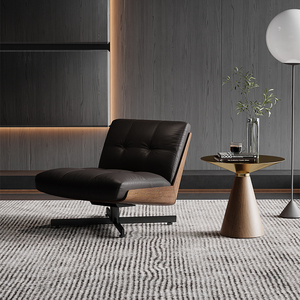 <b>Office</b> <b>Sofa</b> Single Chair Black Leather Modern Design For Business Lobby And Reception Area - Product Image 2